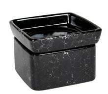 Load image into Gallery viewer, Black Ceramic Stoneware Electric 2-in-1 Candle/Wax Melt Warmer (Black Marble)