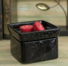Load image into Gallery viewer, Black Ceramic Stoneware Electric 2-in-1 Candle/Wax Melt Warmer (Black Marble)