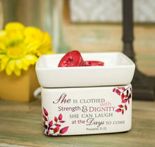 Load image into Gallery viewer, Elanze Designs More Precious Than Rubies Proverbs 31 Woman Ceramic Wax Warmer