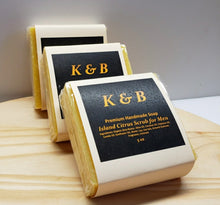 Load image into Gallery viewer, ISLAND CITRUS Mens Body Scrub Handmade Natural Bar Soap, 2.5 oz