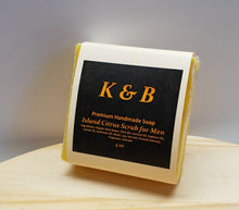 Load image into Gallery viewer, ISLAND CITRUS Mens Body Scrub Handmade Natural Bar Soap, 2.5 oz