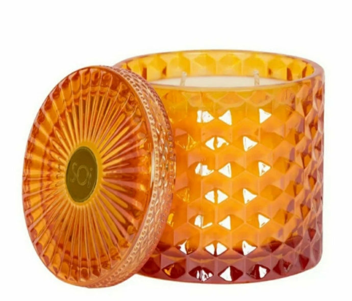 POMANDER Shimmer Orange Glass Large Jar Candle - Luxury Candle, 15 oz 