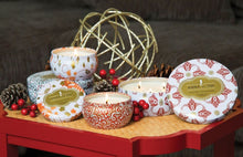 Load image into Gallery viewer, MISTLETOE &amp; HOLLY Natural Soy Single Wick Scented Candle, 9 oz Tin
