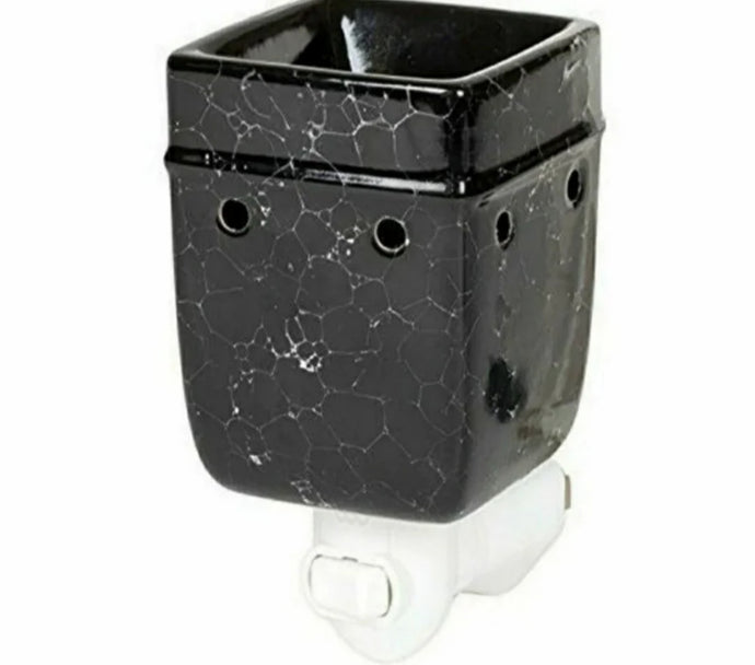 Black Marble Electric Ceramic Stoneware Wall Plug-In Warmer