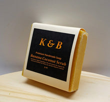 Load image into Gallery viewer, BANANA COCONUT Body Scrub Natural Bar Soap, 5 oz

