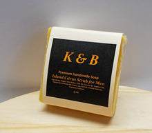 Load image into Gallery viewer, ISLAND CITRUS Mens Body Scrub Handmade Natural Bar Soap, 2.5 oz
