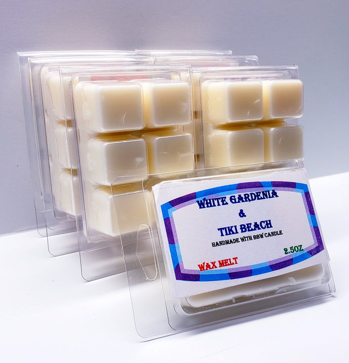 WHITE GARDENIA & TIKI BEACH -Bath & Body Works Candle Wax Melts, 2.5 oz